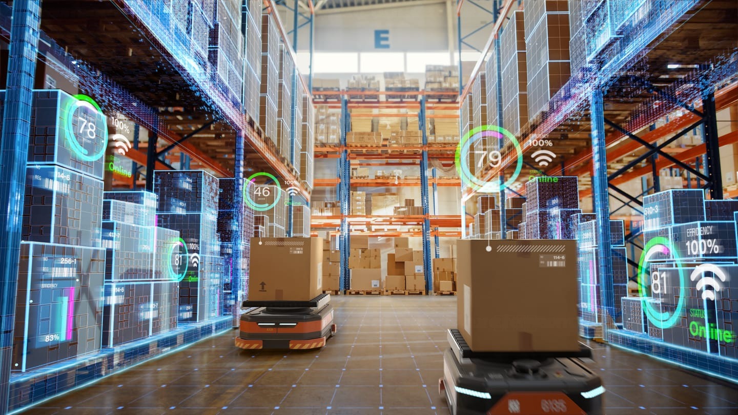 Smart warehouse racking integrated with the hanger system