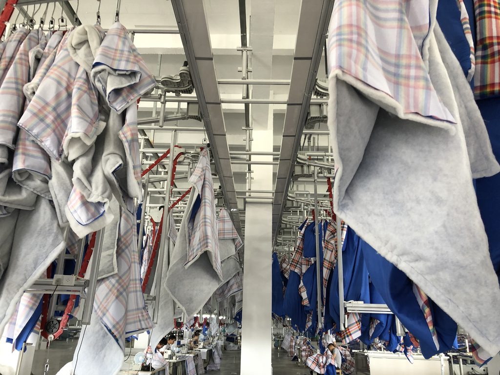 CleverMax hanger system at the NewSega Home Textiles workshop