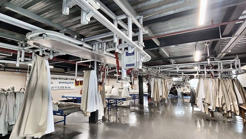 CleverMax hanger system on a curtain production line