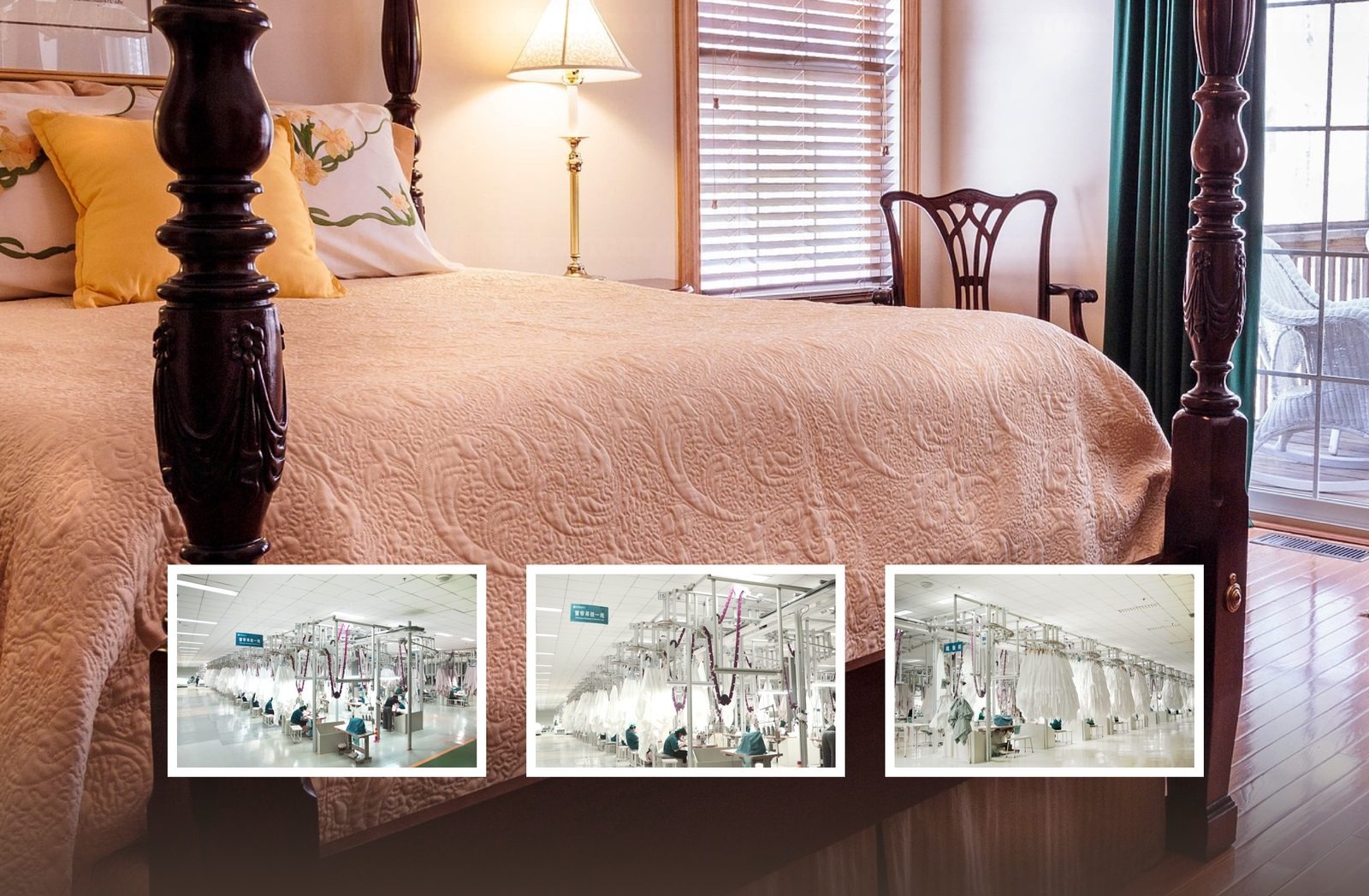 Fitted sheet production line with hanger system